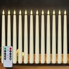 Velas cônicas sem chama Homemory Ivory, pacote com 12 polegadas Velas cônicas sem chama Homemory Ivory, pacote com 12 polegadas