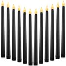 Velas cônicas sem chama LED pretas CHENGU, 27,5 cm