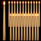 Velas cônicas sem chama Macarrie, 24 pacotes de LED, 28 cm, douradas