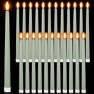 Velas cônicas sem chama Macarrie, 24 pacotes, LED, verde claro