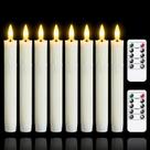 Velas cônicas sem chama Mavandes Ivory LED com controle remoto de 8 unidades Velas cônicas sem chama Mavandes Ivory LED com controle remoto de 8 unidades