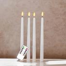 Velas cônicas sem chama Ni-jasw brancas com conjunto remoto de 4