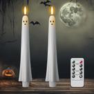 Velas cônicas sem chama Romance Ghost Halloween 24 cm, pacote com 2