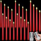 Velas cônicas sem chama Rossesay com temporizador remoto, 16 unidades