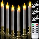 Velas cônicas sem chama Taokftly Christmas Window 23,6 cm, 6 unidades
