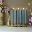 Velas cônicas sem chama West Ivory, 10 LED, azul, pacote com 6 Velas cônicas sem chama West Ivory, 10 LED, azul, pacote com 6