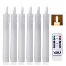 Velas cônicas sem chama YBU 18 cm com controle remoto de 6 unidades brancas Velas cônicas sem chama YBU 18 cm com controle remoto de 6 unidades brancas