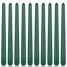 Velas cônicas Yiflyer Hunter-Green 25 cm, pacote com 10, sem perfume