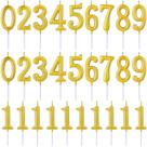 Velas de aniversário Czlotyh Gold Number 1 a 18 para bolo (28 unidades)