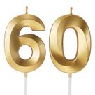 Velas de aniversário Jumochi Numerals Arabic Numerals 60th Birthday Gold Velas de aniversário Jumochi Numerals Arabic Numerals 60th Birthday Gold