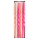 Velas de aniversário Meri Meri Twisted Long 7 polegadas (pacote com 16) rosa