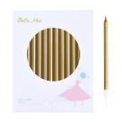 Velas de bolo metálicas longas e finas Bella Meri Gold, 24 unidades Velas de bolo metálicas longas e finas Bella Meri Gold, 24 unidades