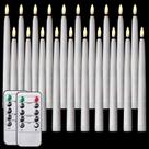 Velas de Cera sin Llama Taper Tuanse Paquete de 20 Blancas LED con Control Remoto