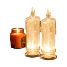 Velas De Cristal LED Sem Chama, Alimentadas Por Bateria, Lâmpada Noturna Transparente Para Decoração