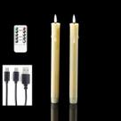 Velas de LED Cônicas Recarregáveis via USB (10 Polegadas) - Pacote com 2 - Controle Remoto - Sem Chama