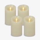 Velas de pilar cintilante operadas por bateria de LED sem chama, Luminara Ivory, pacote com 4
