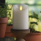 Velas de pilar cintilante operadas por bateria LED sem chama Luminara White 3x4,5 cm