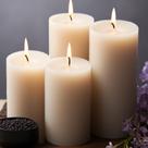 Velas de pilar MOSROAD Ivory sem perfume 7x10 cm 50 horas x6