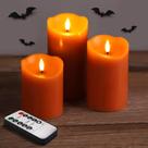 Velas de pilar sem chama Girimax Burnt Orange com conjunto remoto 3