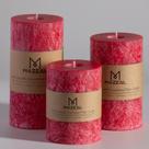 Velas Decorativas MOZEAL Pilar de Cristal Rojo Juego de 3