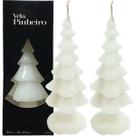 Velas Decorativas Pinheiro Natalino Branco De 20cm Kit 4pçs