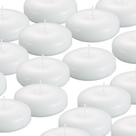 Velas flutuantes KNOURT, pacote com 36, 7,6 cm, cera branca sem perfume