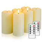 Velas Hinabichan LED sem chama com controle remoto e timer, 6 un., 7,5 x 15 cm