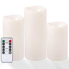 Velas impermeáveis sem chama NURADA 6 8 10 x 10cm Branco Marfim