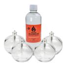 Velas Lamparina Redonda de Vidro 4 Peças e 1 Refil 500ml Para Mesa de Jantar Decoração