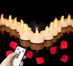 Velas LED para luz de chá Mookray, pacote com 12 unidades, controle remoto de 3,6 cm