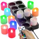 Velas LED sem chama SoulBay Color Changing Recarregáveis x12 Velas LED sem chama SoulBay Color Changing Recarregáveis x12