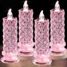 Velas LED sem chama SupBri Rose Shadow 4 peças rosa