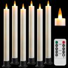 Velas LED sin Llama para Ventanas, Juego de 6, 9.6" con Batería, Control Remoto y Temporizador