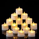 Velas LED tipo tealight de chama dupla Eloer, pacote com 24, brancas