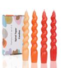 Velas LPUSA Spiral Taper 20 cm, sem gotejamento, laranja sem perfume, 4 unidades