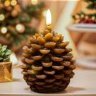 Velas operadas por bateria Xin min com temporizador Pine Cone Decor Velas operadas por bateria Xin min com temporizador Pine Cone Decor