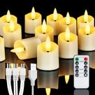 Velas recarregáveis sem chama Homemory LED Votive 12 unidades