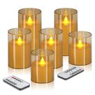 Velas sem chama, casamos com pilares de vidro acrílico de 10 a 15 cm, pacote com 6