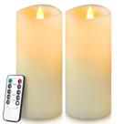 Velas sem chama Enpornk 18 cm x 8 cm com controle remoto branco marfim Velas sem chama Enpornk 18 cm x 8 cm com controle remoto branco marfim