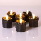 Velas sem chama Eywamage Black Dripping Wax com temporizador, conjunto de 6