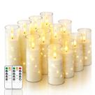 Velas sem chama Homemory com Star String Fairy Lights, 12 unidades
