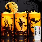Velas sem chama Homemory Halloween à prova d'água com controle remoto Velas sem chama Homemory Halloween à prova d'água com controle remoto