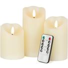 Velas sem chama LUSHARBOR com cera real remota, conjunto de 3
