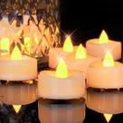 Velas sem chama Merrynights, 12 unidades, temporizador, luzes de chá LED