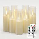 Velas sem chama MUMCHASI, 8 unidades com controle remoto, marfim Velas sem chama MUMCHASI, 8 unidades com controle remoto, marfim