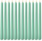 Velas Sihuida Verde Esmeralda 25 cm Paquete de 12, Sin Aroma