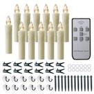 Velas sin llama para ventana MIXALY Marfil LED cónicas 12 piezas con control remoto Velas sin llama para ventana MIXALY Marfil LED cónicas 12 piezas con control remoto