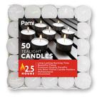 Velas Tealight PAMI Premium, pacote com 50, de longa duração e sem perfume