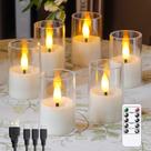 Velas votivas acrílicas recarregáveis sem chama Wroxipel Set 6