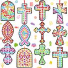Vencedor do kit Suncatcher Craft Why 36 conjuntos VBS Sun Catcher Cross